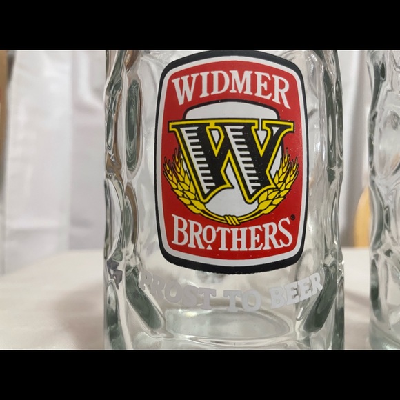 3 Widmer Brothers Octoberfest Dimpled Glass Beer .5 liter Mugs - Picture 2 of 4